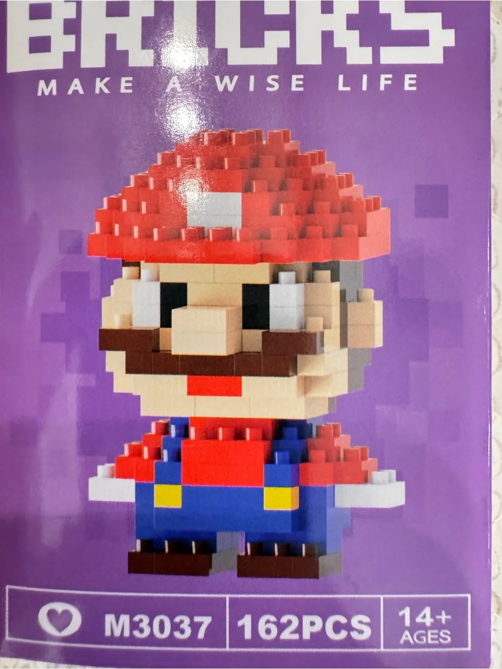 BRICKS Super Mario Bros Building blocks Set - Red, Blue, Purple 162 pieces